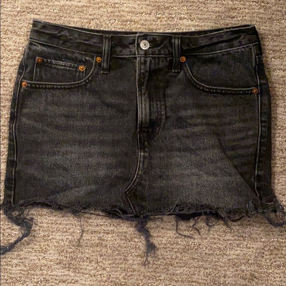 Abercrombie Black Jean Skirt